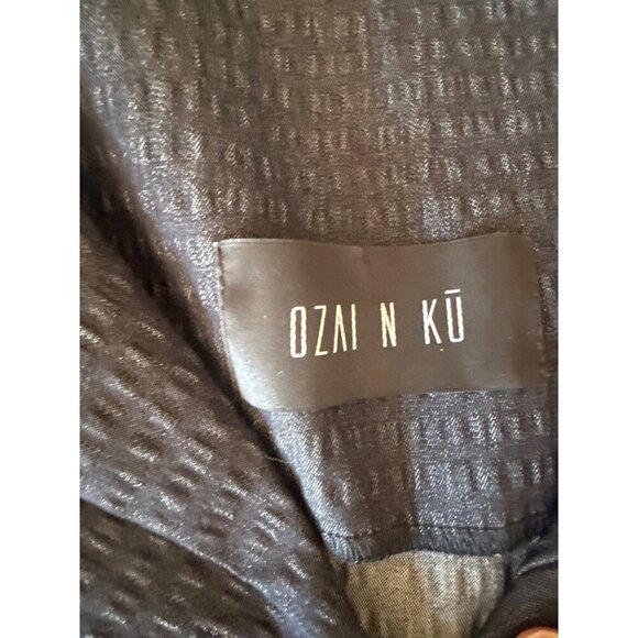 Ozai N Ku Textured Navy Tunic Dress XS Made In Greece 35% Cotton 65% Polyester S - Picture 3 of 6